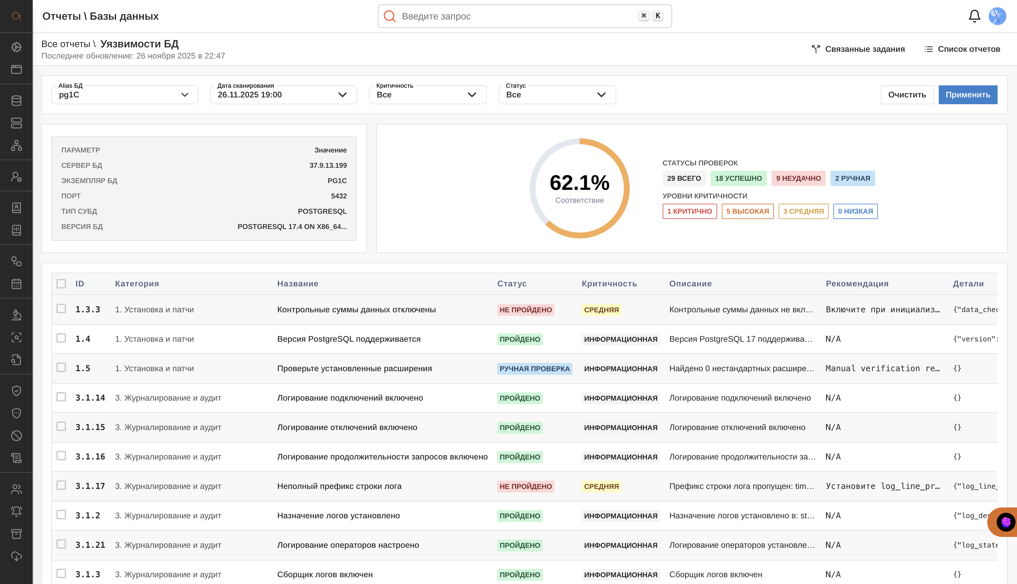 Уязвимости БД